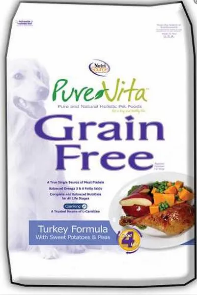 15 Lb Nutrisource Purevita  Grain Free Turkey & Sweet Potato Entree Dog - Treat